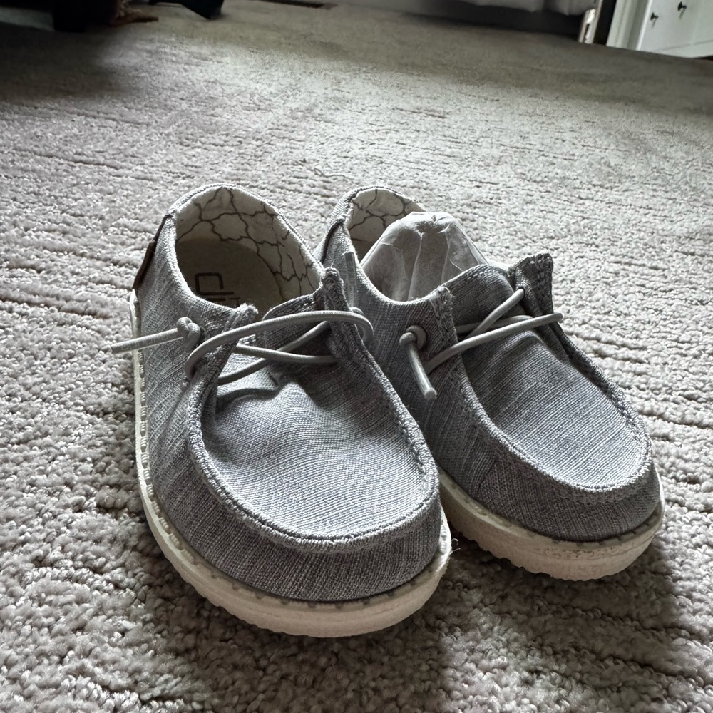 Hey Dude Kids Gray Moccasins